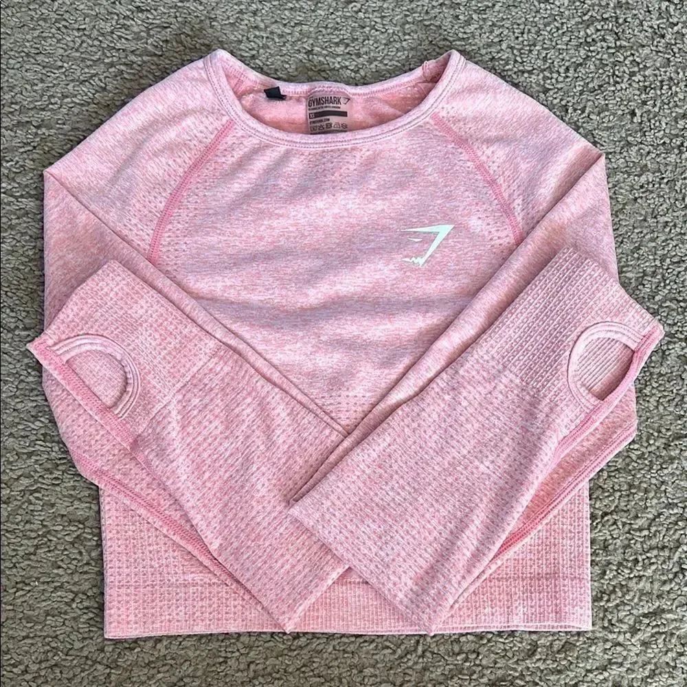 Gymshark Pink Cropped Fitted Hoodie